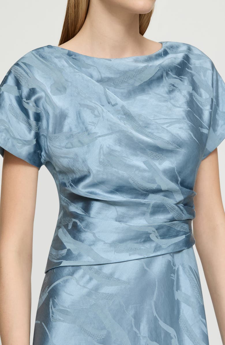 Lafayette 148 New York Gesture Drape Front Jacquard Gown, Alternate, color,