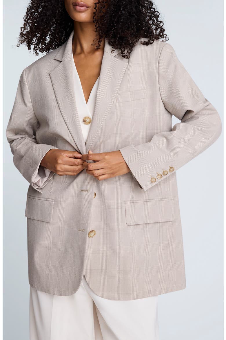 Plaid Oversize Blazer, Main, color, STUCCO MULTI