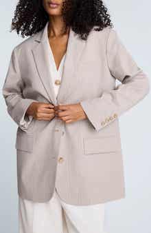 Kenneth Cole Plaid Oversize Blazer