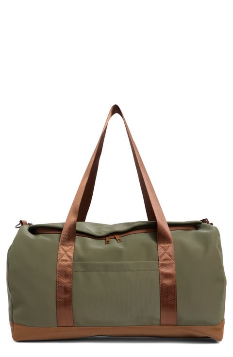 Faux Leather Duffle Bag