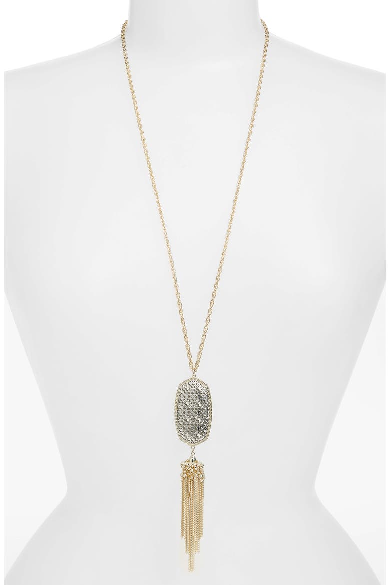 Rayne Stone Tassel Pendant Necklace, Main, color, GOLD/SILVER