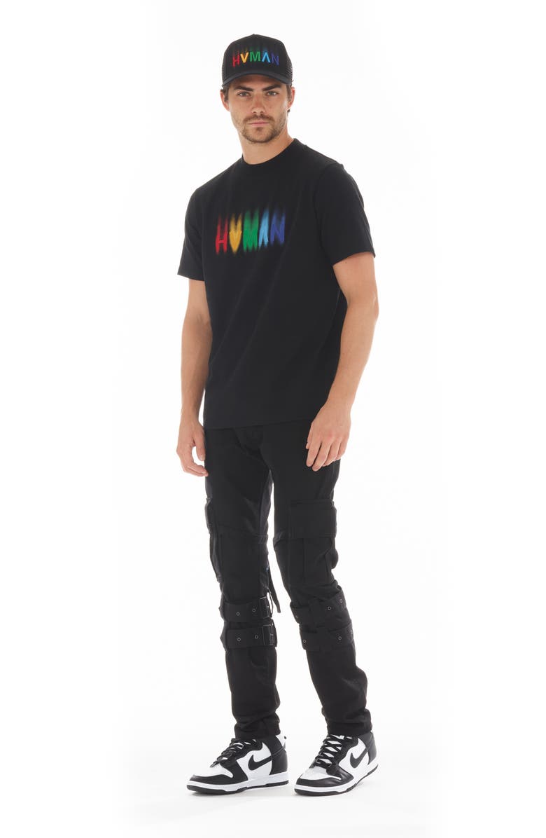 HVMAN Cotton Cargo Jeans, Alternate, color, Black