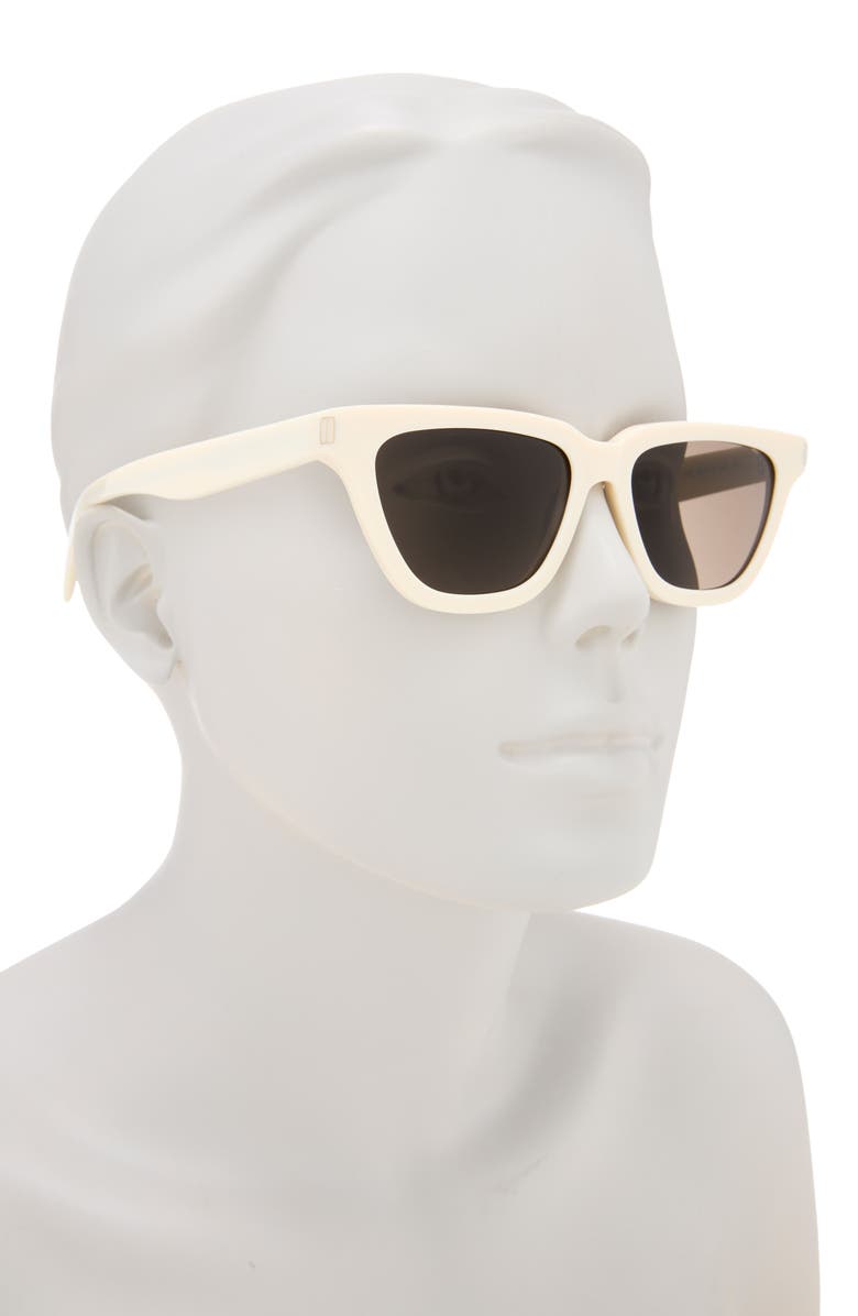 Saint Laurent 53mm Cat Eye Sunglasses, Alternate, color, Ivory Ivory Grey