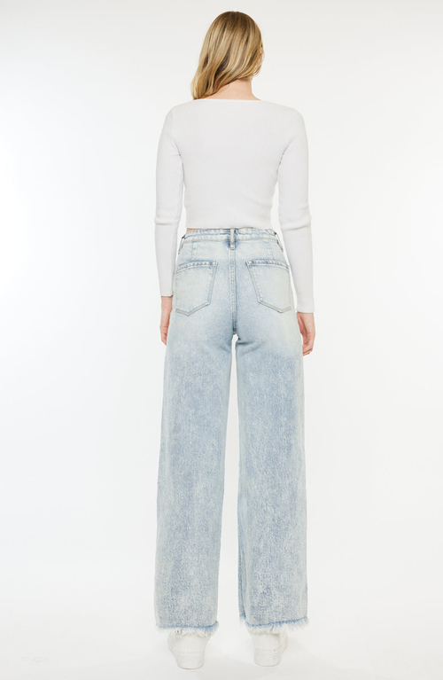 Kancan Colbie High Rise Wide Leg Jeans In Brown