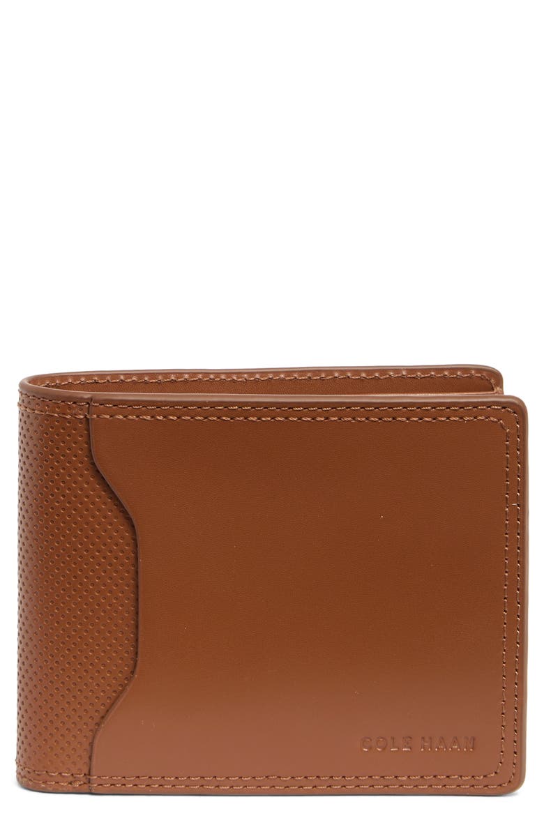 Cole Haan Evan Slim Bifold Leather Wallet, Main, color, British Tan