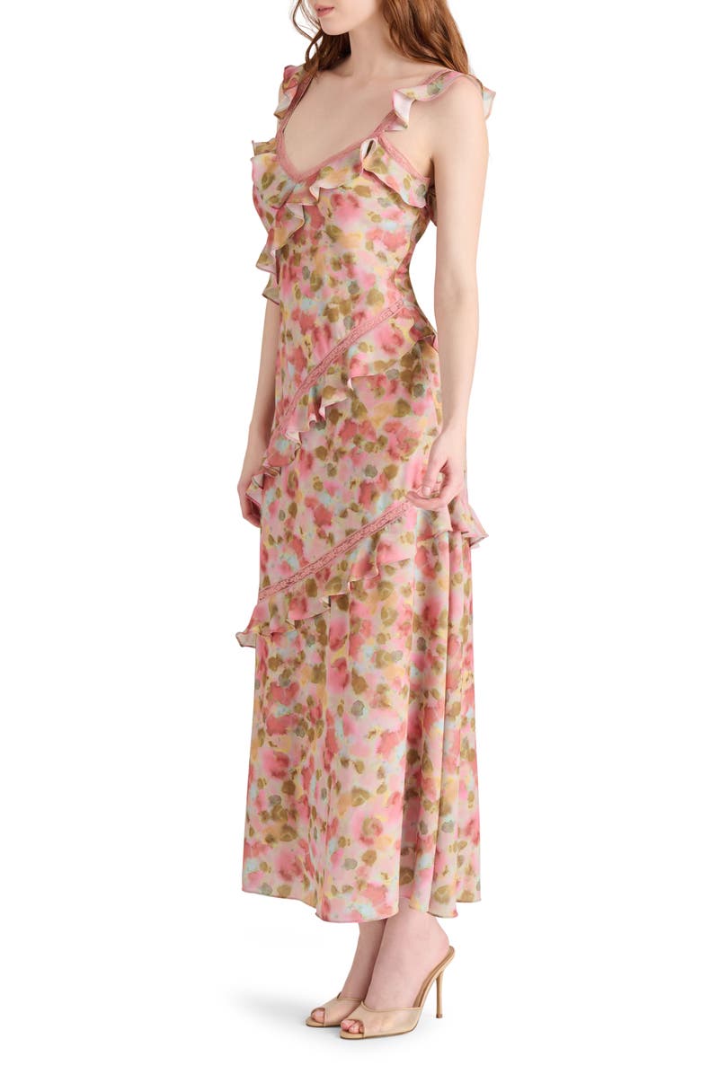 Steve Madden Versailles Floral Ruffle Dress, Alternate, color, Watercolor Confetti