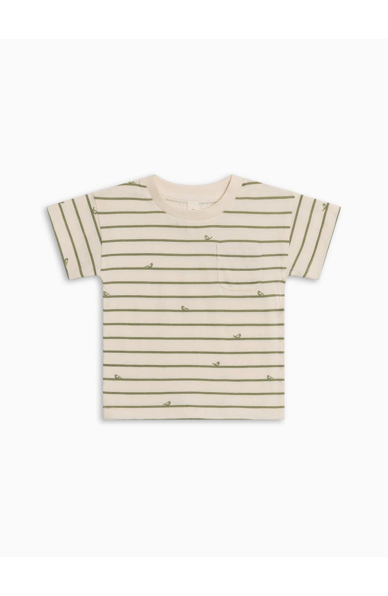 KENDI by Colored Organics Organics Hollis Drop Shoulder Tee, Alternate, color, Bird Stripe/Fern
