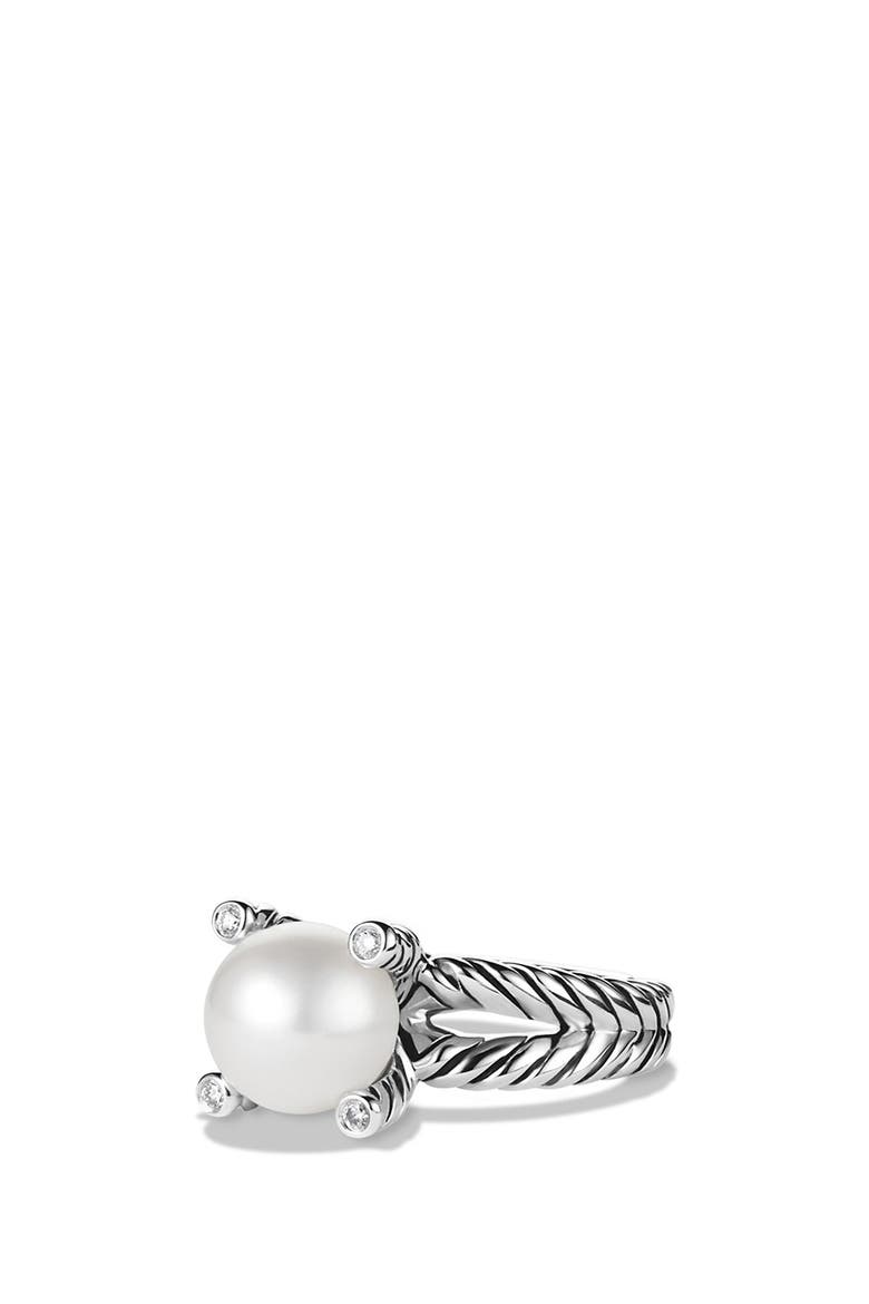 Cable Pearl Ring with Diamonds, Alternate, color, PEARL