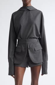 MONSE Wool Blend Tie Back Top