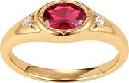 MADE BY MARY Oval Birthstone Signet Ring