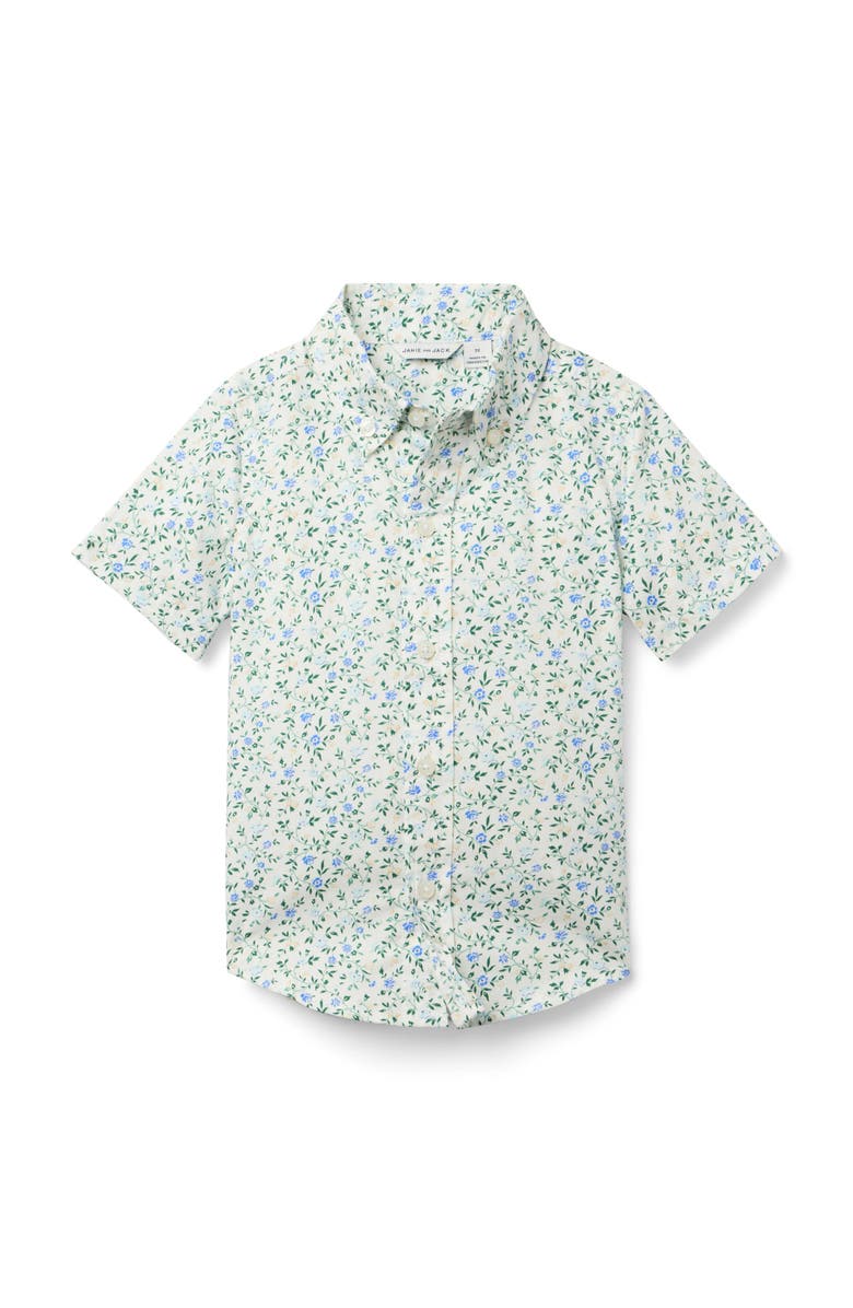 Janie and Jack The Poplin Shirt, Main, color, White Multi