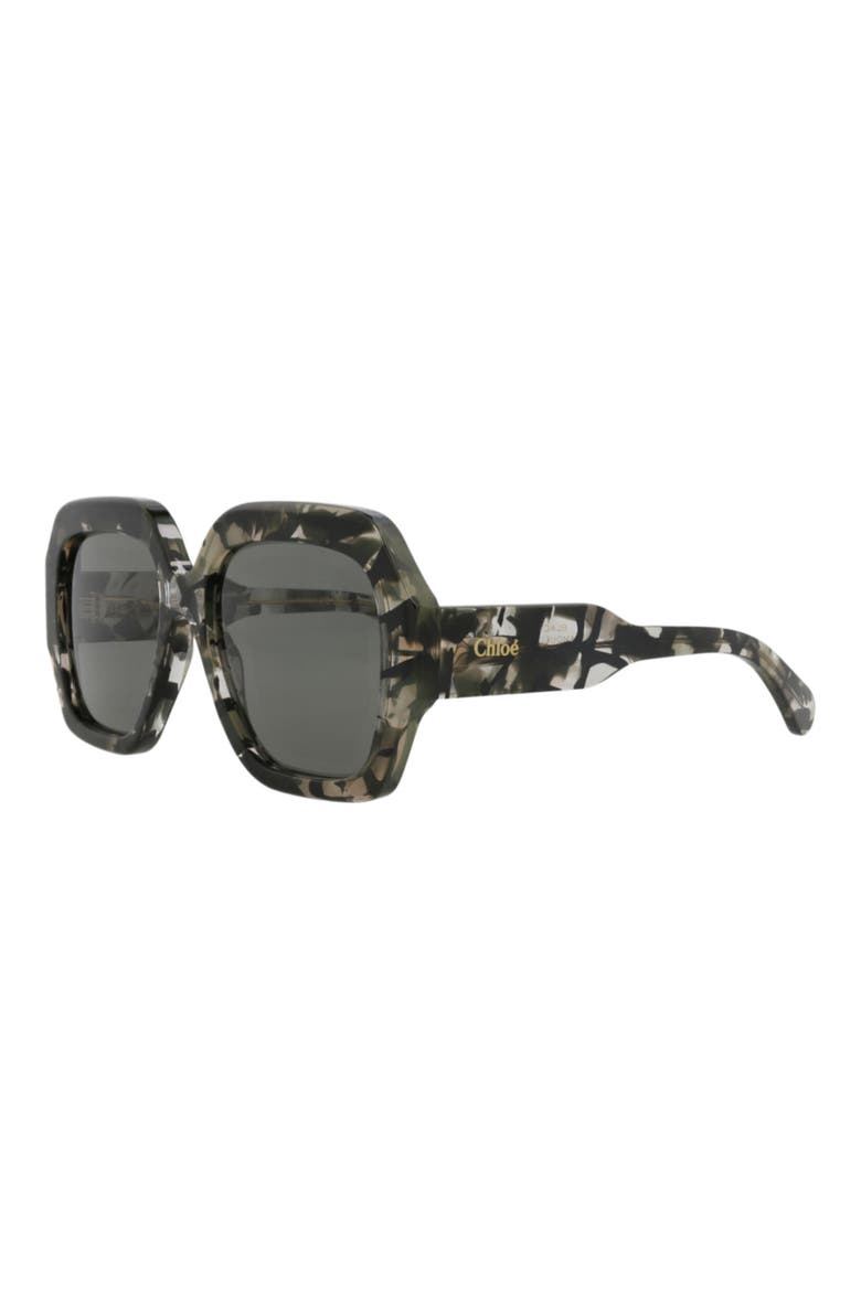 56mm Square Sunglasses, Alternate, color, GREEN GREEN GREY