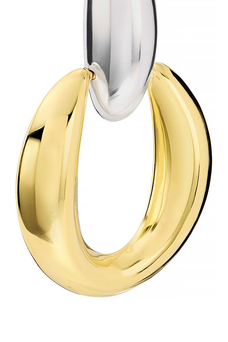Dolce Sole Two-Tone Door Knocker Earrings, Alternate, color, SILVER