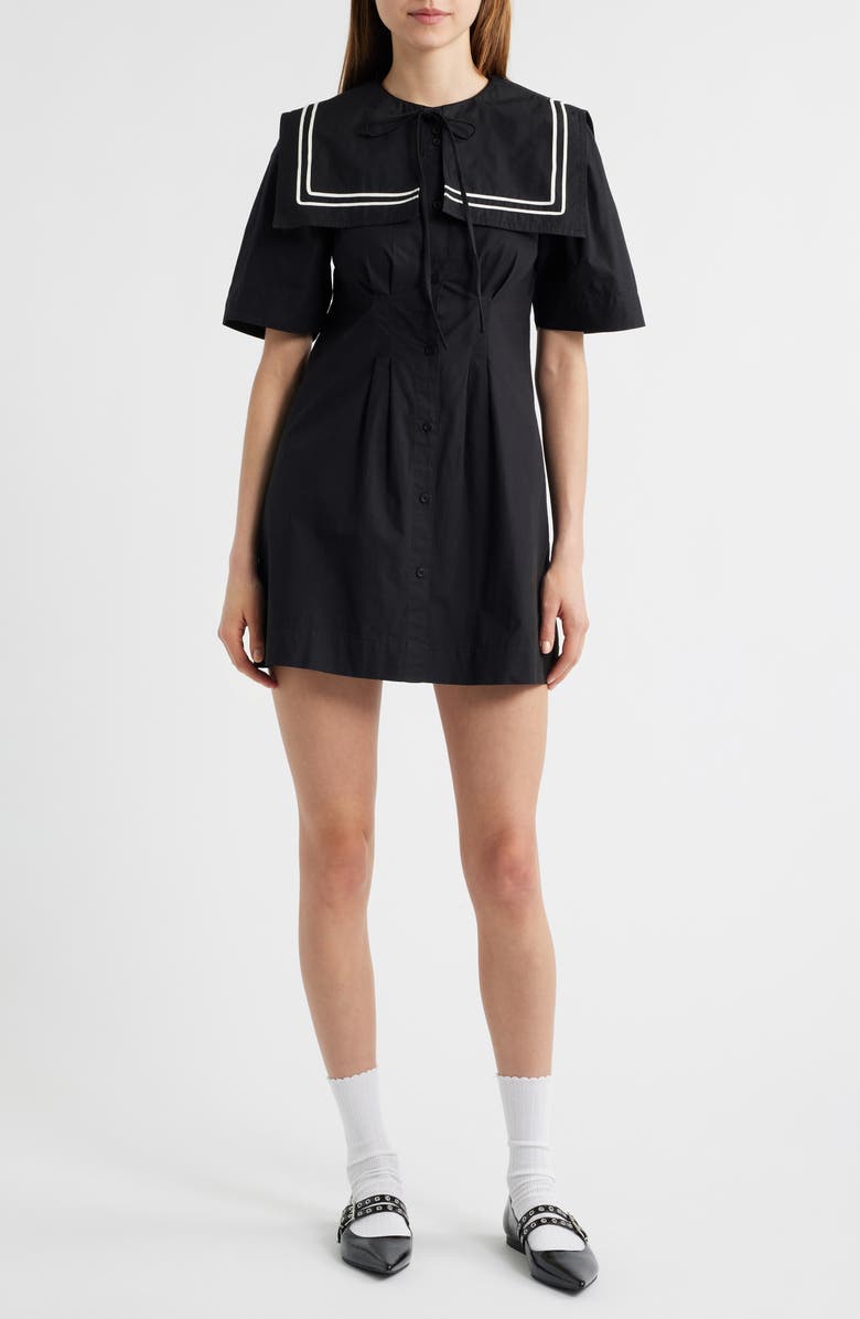 Damson Madder Peppy Sailor Organic Cotton Minidress, Main, color,
