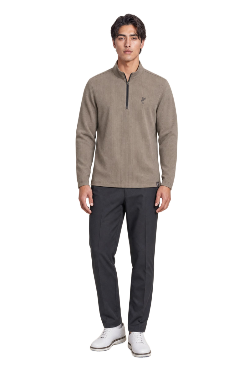 Presley 1/4 Zip, Alternate, color, Peyote/Asphalt