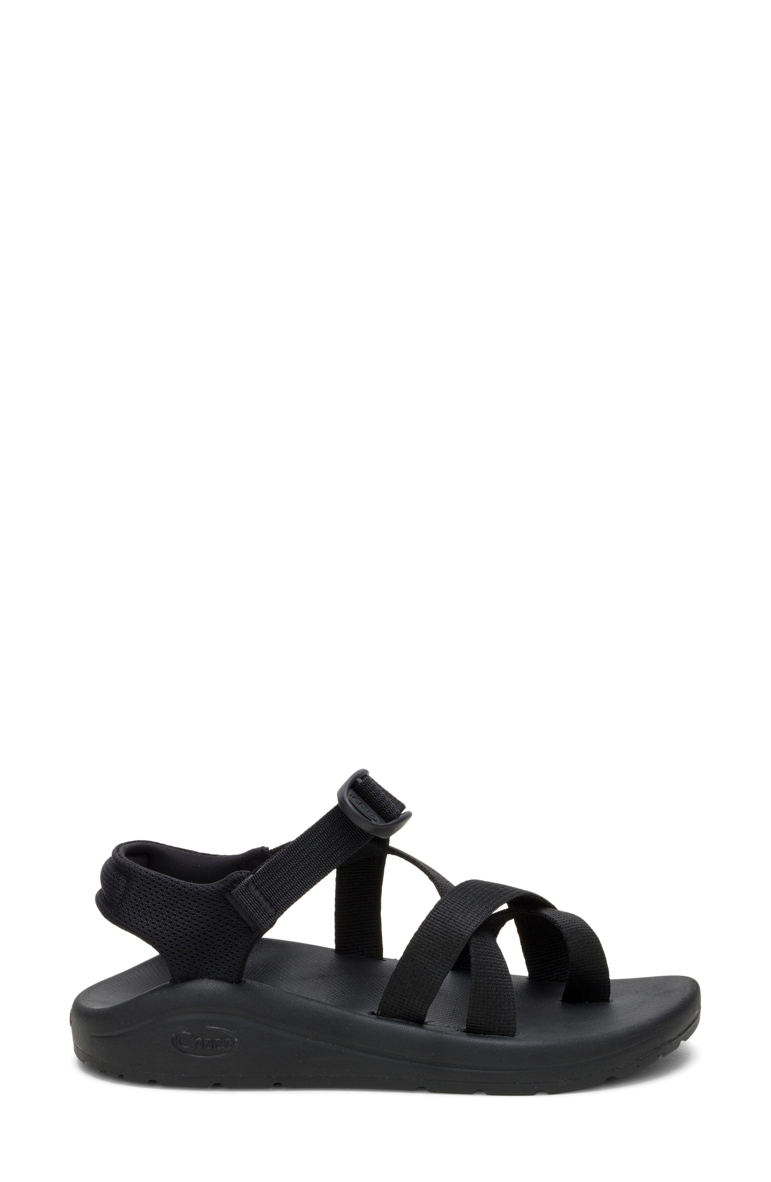 Chaco CushZ Toe Loop Sandal, Alternate, color, Black