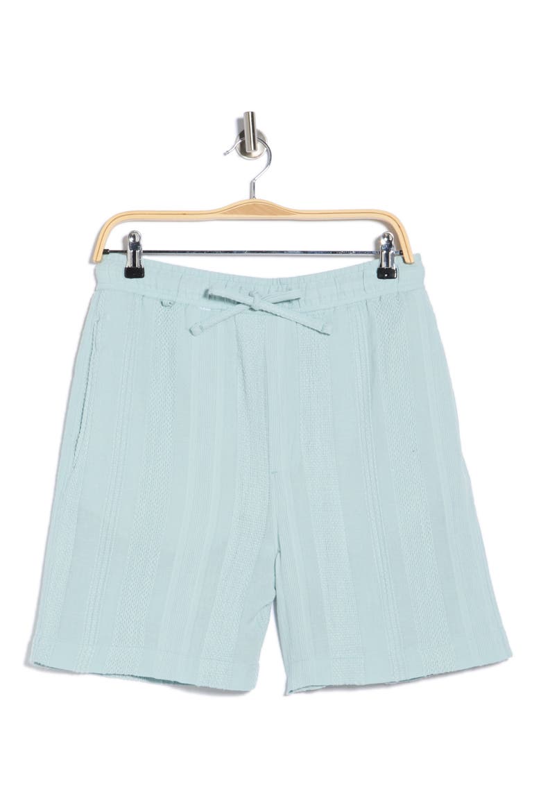 Textured Drawstring Shorts, Alternate, color, MINT BLUE