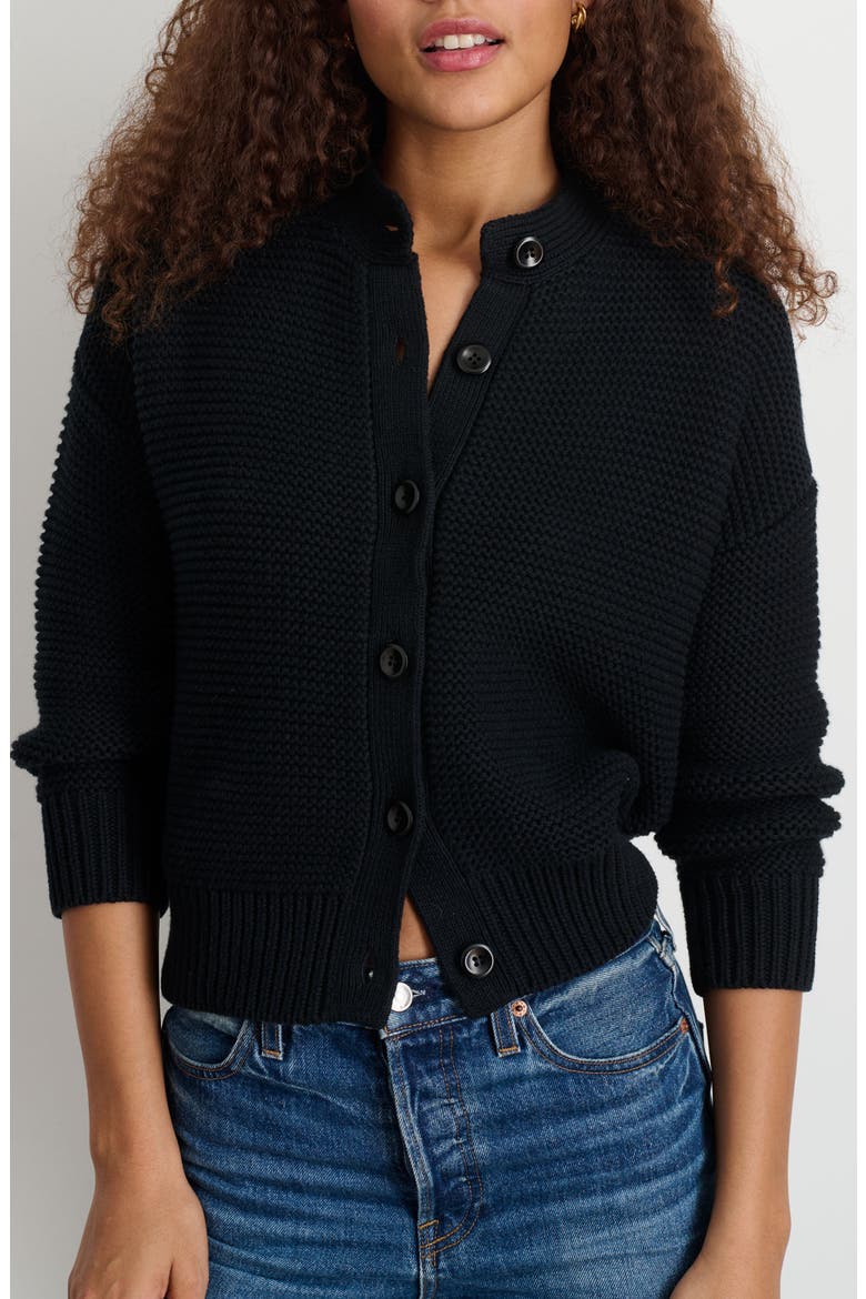 Chunky Cotton Cardigan, Main, color, BLACK