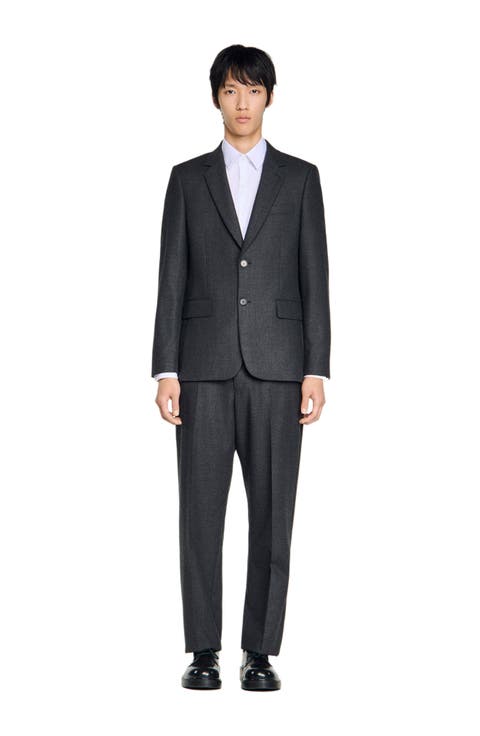 Tailored Virgin Wool Suit Jacket