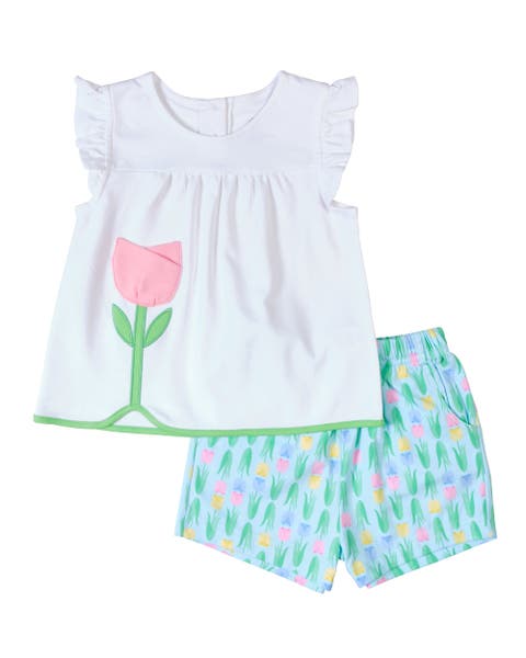 Printed Knit Tulip Short Set (Toddler, Little Kid)