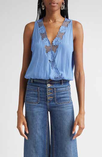 Daisy Embroiderd Wrap Front Top