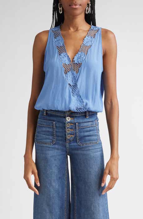 Daisy Embroiderd Wrap Front Top