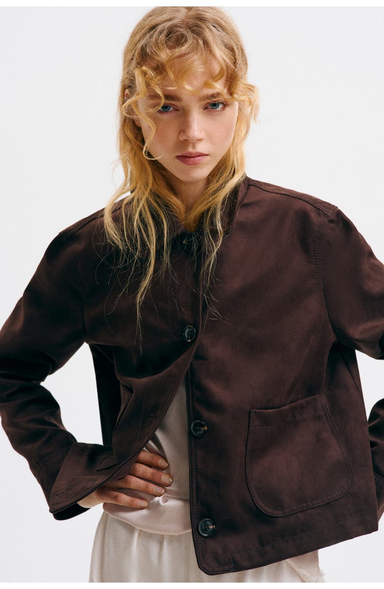 H&M Short Jacket, Alternate, color, Dark Brown