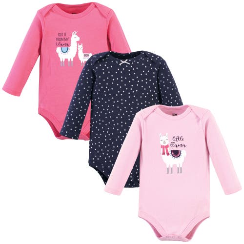 Hudson Baby Essential All-cotton Long-sleeve Bodysuit Triple Pack In Multi