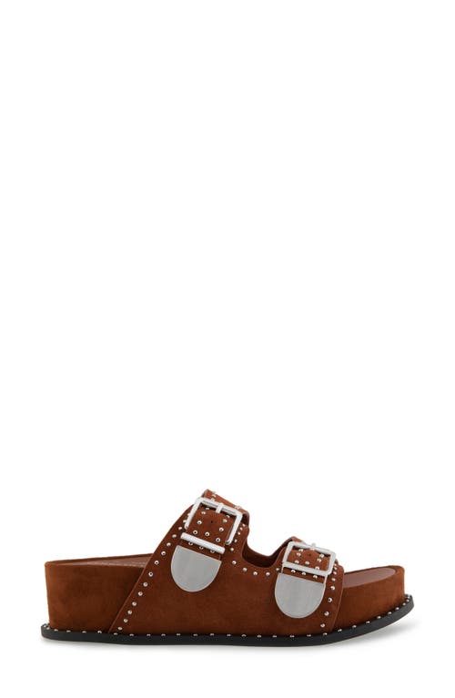 Kenneth Cole Gradie Wedge Sandal In Cognac Suede
