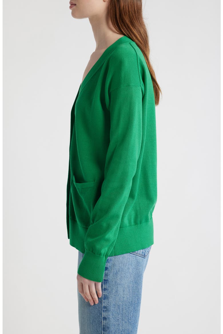 Button-Up Cotton Wrap Cardigan, Alternate, color, GRASS