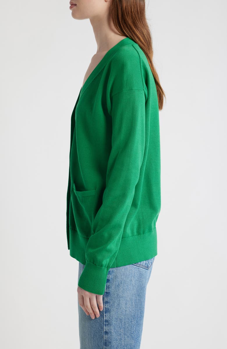 CISSA Button-Up Cotton Wrap Cardigan, Alternate, color, Grass