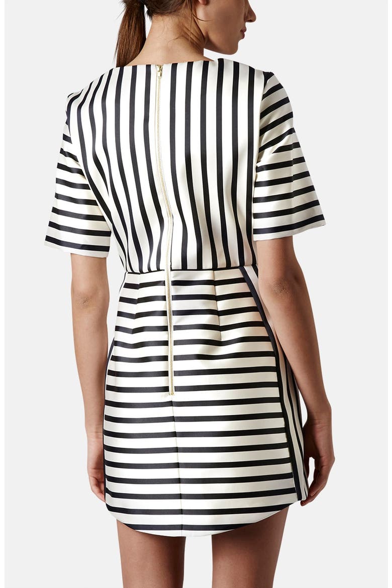 Stripe Satin Dress, Alternate, color, CREAM