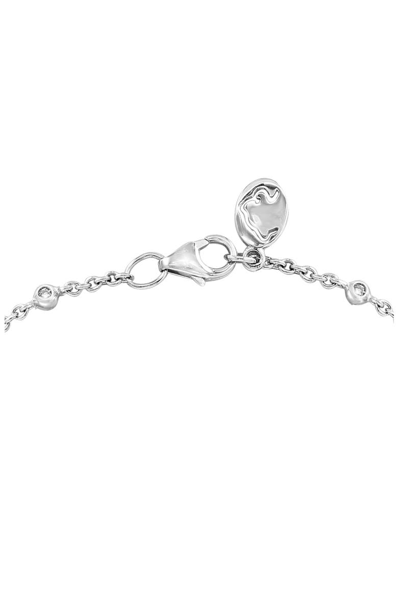 Sterling Silver Pink Sapphire & Diamond Station Chain Bracelet, Alternate, color, PINK