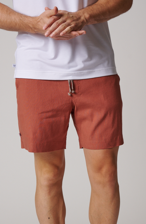 Leisure Lab Laid Back Linen Short In Brown