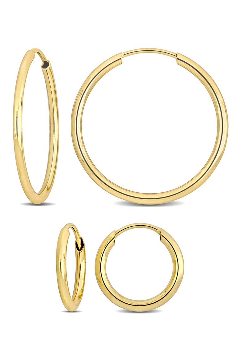 Set of 2 14K Gold Hoop Earrings, Main, color, GOLD