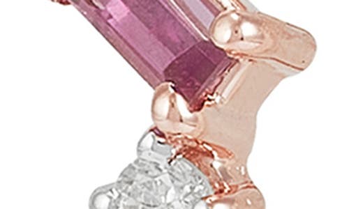 Frankie & Zoe 14k Rose Gold Diamond & Rhodolite Garnet Hoop Earrings In Rose Gold