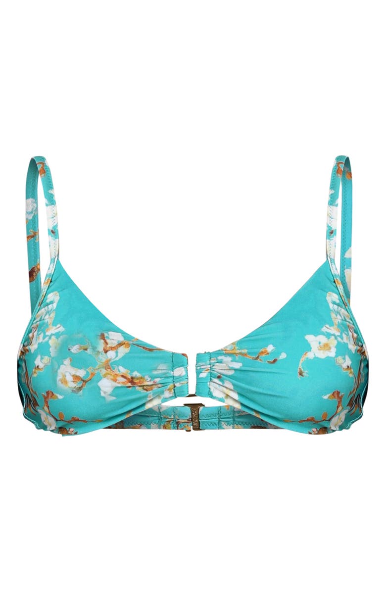 L'AGENCE Yazmin Cherry Bikini Top, Alternate, color, Aqua