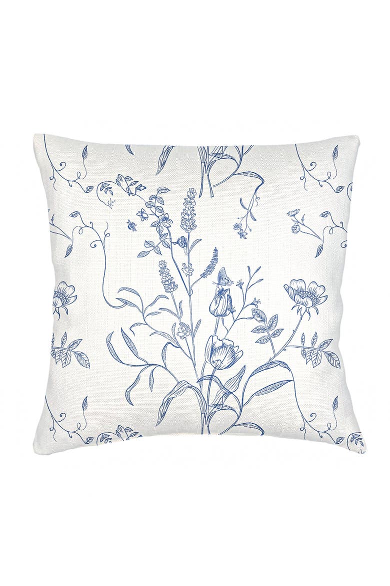 English Garden Linen Pillow with Down Insert, Alternate, color, Blue