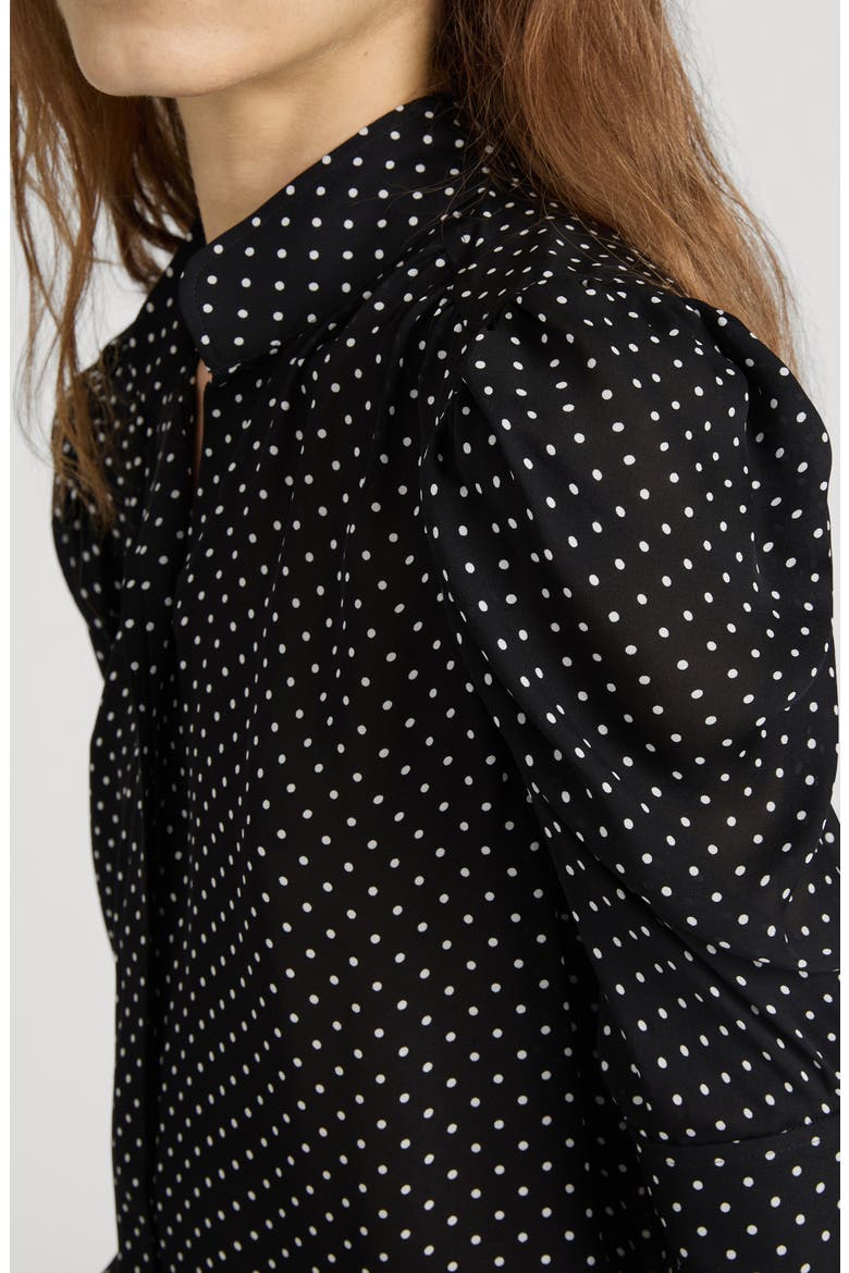 The Gillian Silk Button-Up Shirt, Alternate, color, BLACK MULTI