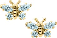 Mignonette Butterfly Birthstone Gold Earrings