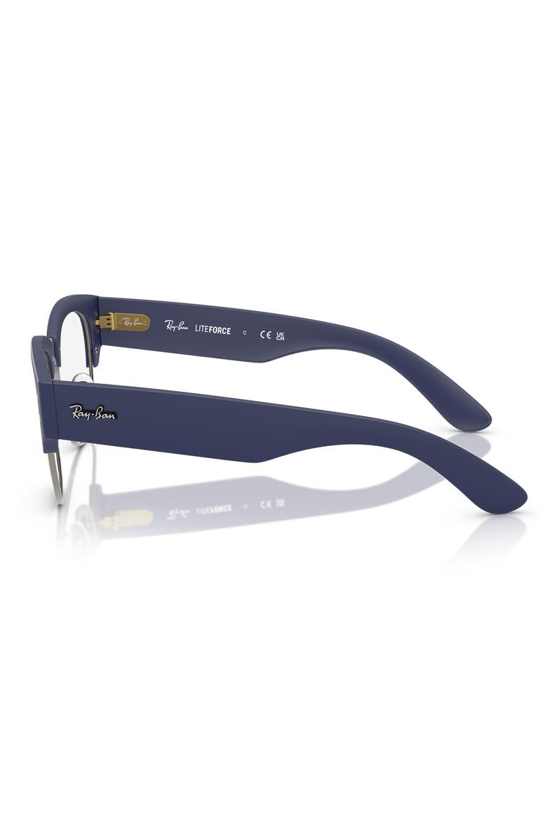 Mega Clubmaster Liteforce 50mm Square Optical Glasses, Alternate, color, GUNMETAL
