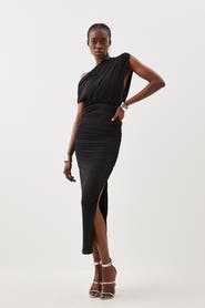 Karen Millen Asymmetric Neckline Midi Dress