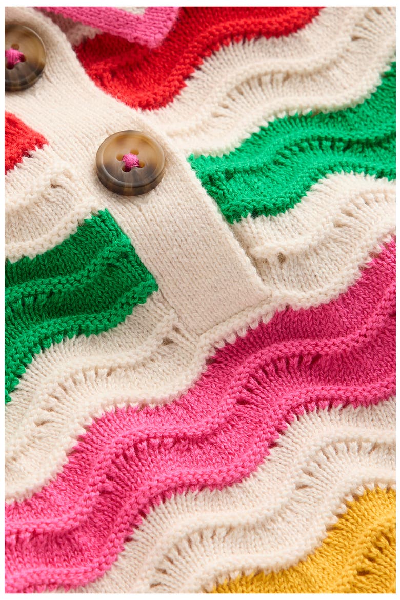 Kids' Pointelle Stitch Polo, Alternate, color, ECRU MARL MULTI WAVE
