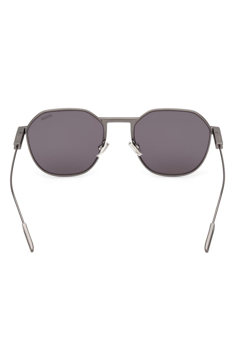 ZEGNA 55mm Round Sunglasses, Alternate, color, 