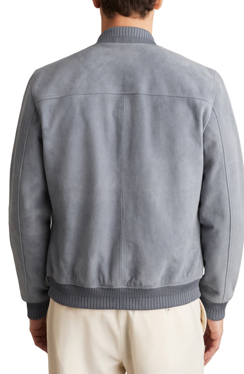 Reiss Burnham Suede Bomber Jacket, Alternate, color, Denim Blue