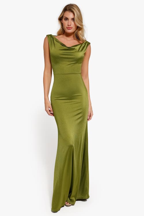 Popilush Shapewear Convertible Shine Sculpting Mermaid Dress In Green