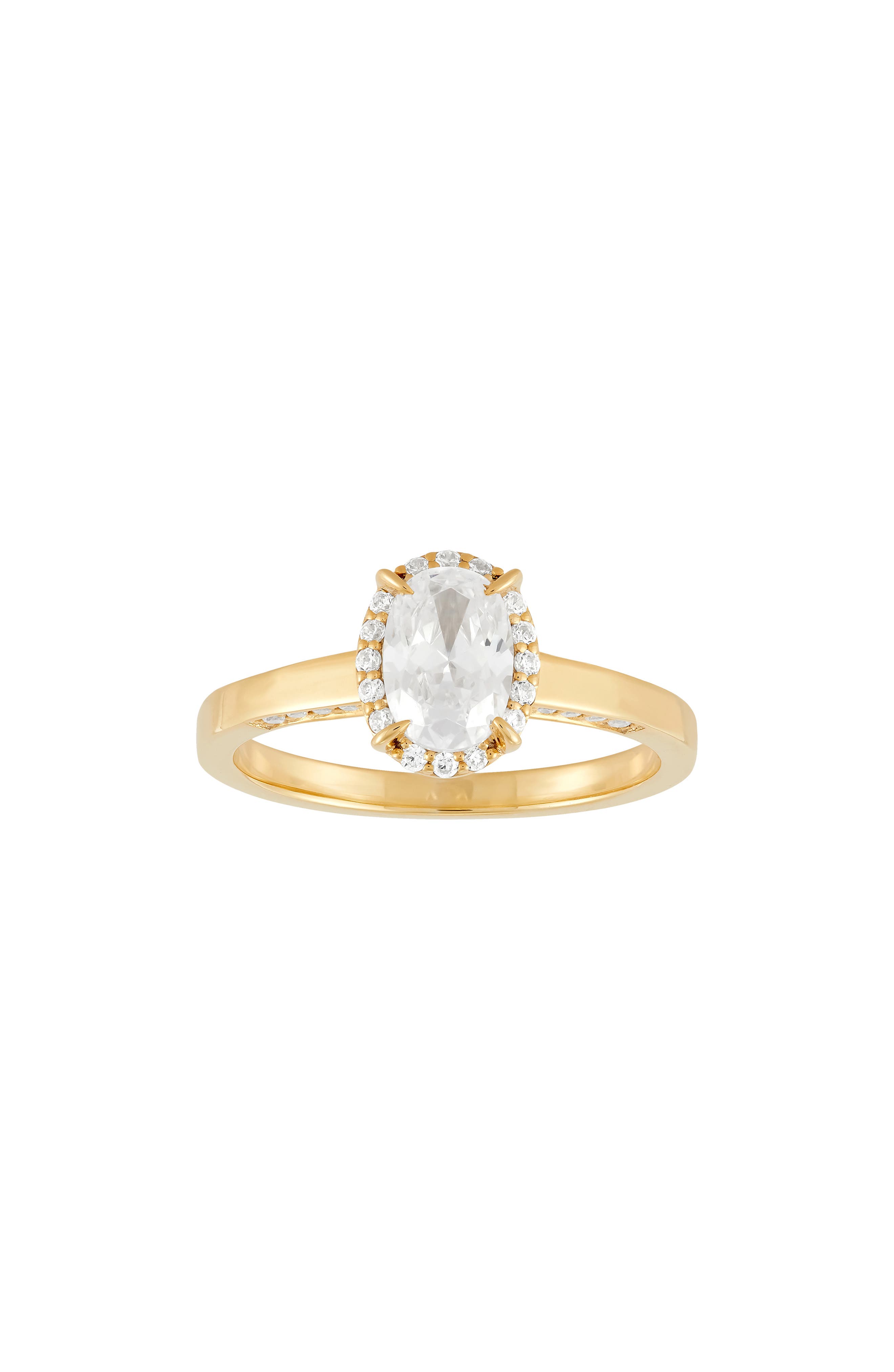 Frankie & Zoe 10K Yellow Gold Lab Grown Diamond Oval Halo Engagement Ring