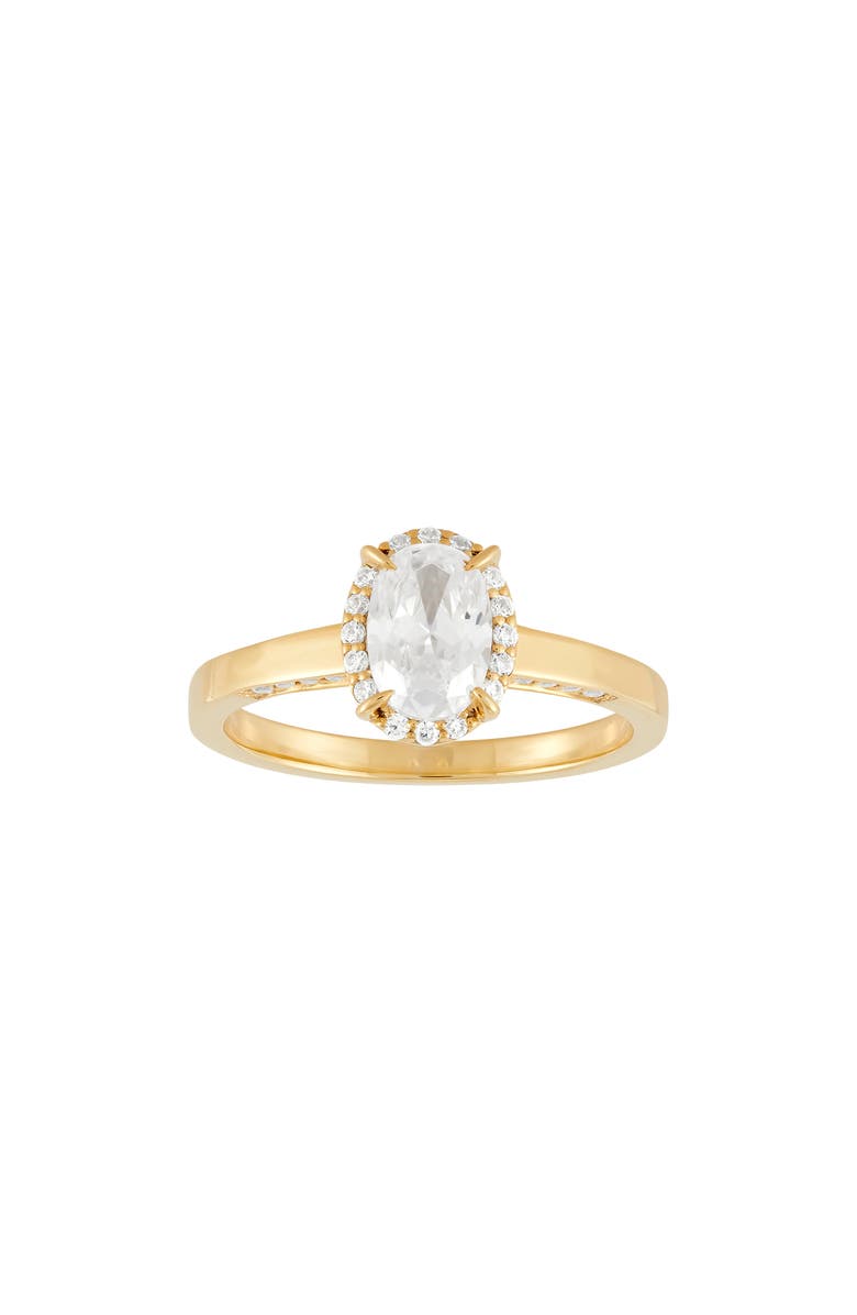 Frankie & Zoe 10K Yellow Gold Lab Grown Diamond Oval Halo Engagement Ring, Main, color, Yellow Gold