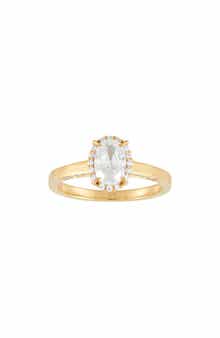 Frankie & Zoe 10K Yellow Gold Lab Grown Diamond Oval Halo Engagement Ring