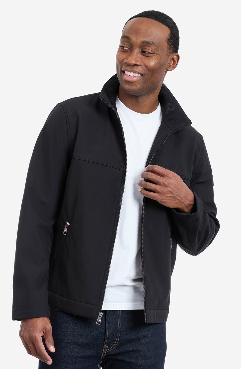 Tommy Hilfiger Water Resistant Softshell Jacket, Alternate, color, Black